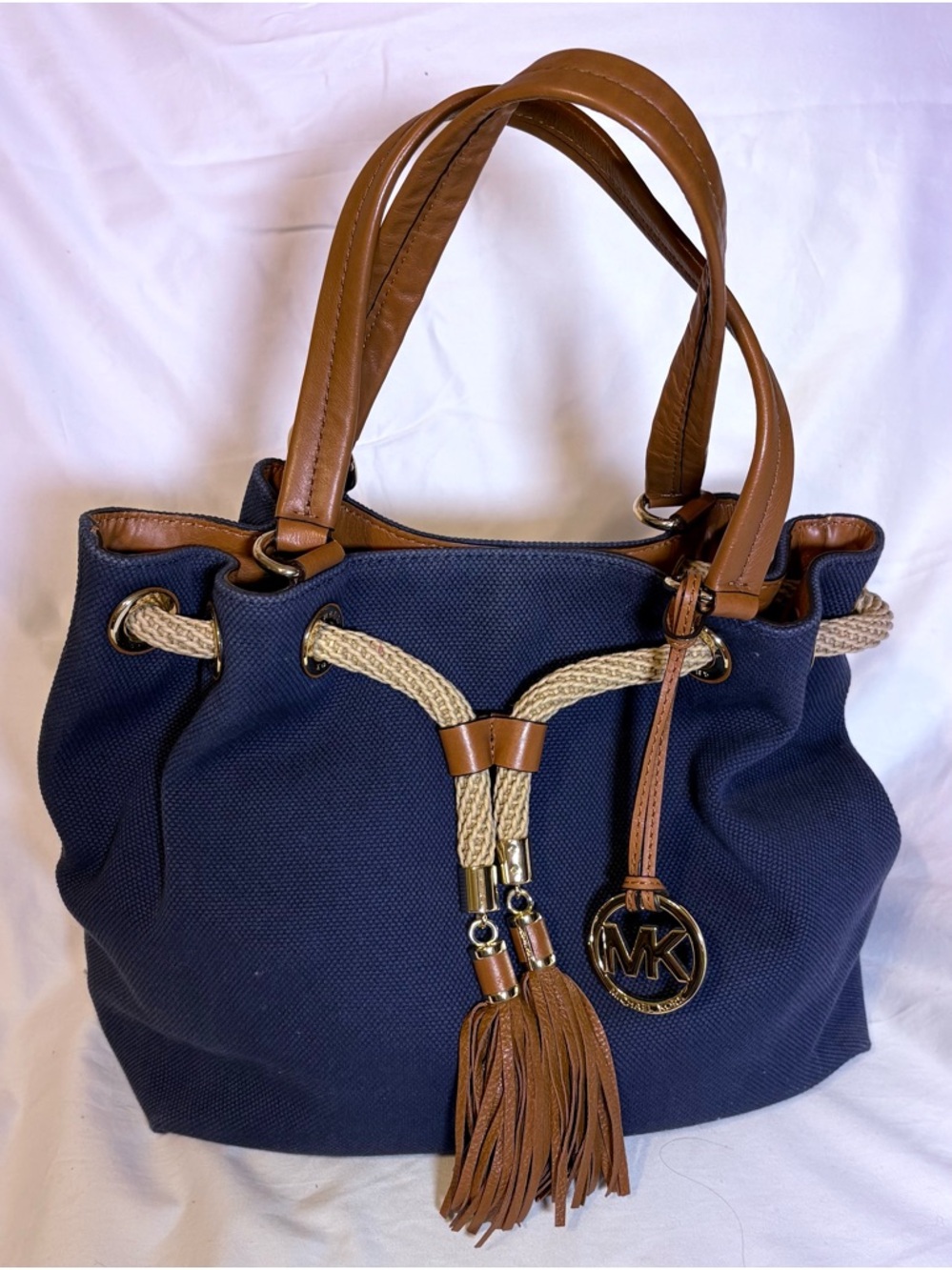 Michael Kors Marina Large Canvas Drawstring Tote
